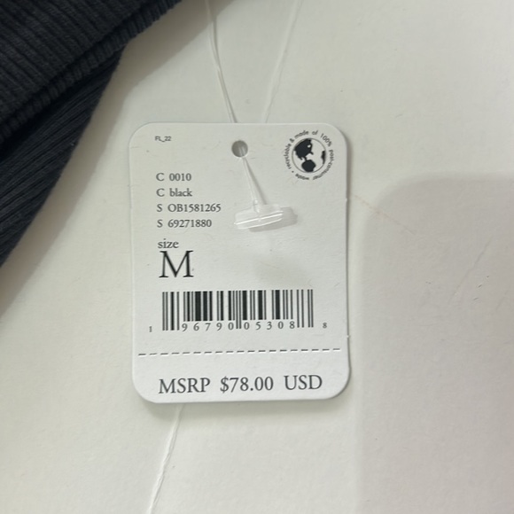 NWT Free People Santa Clara Long Sleeve Thermal Black Medium - Picture 7 of 10